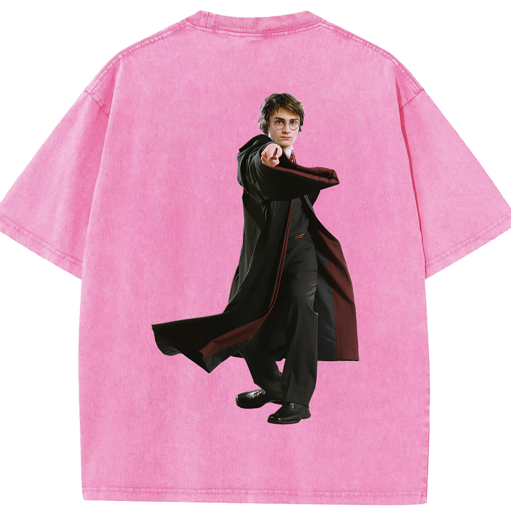 （画像用） Harry Potter ハリー・ポッターシリーズ 綿100% ヴィンテージ風 半袖Tシャツ（背面プリント）